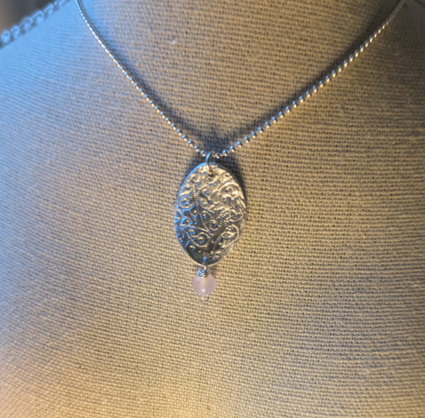 Antique embossed ellipses necklace